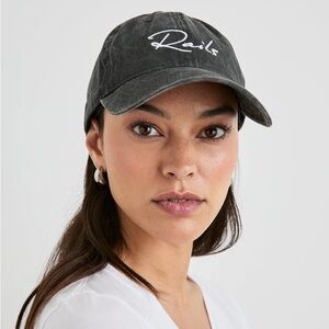 New Rails Anniversary Baseball Cap Washed Black NWT Casual Unisex One Size